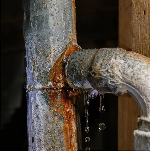 Burnsville MN home inspection showing corroded interior piping that signals an aging drain and supply system
