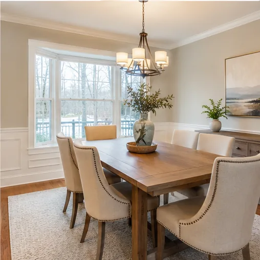 Dining room interior of a Burnsville MN home