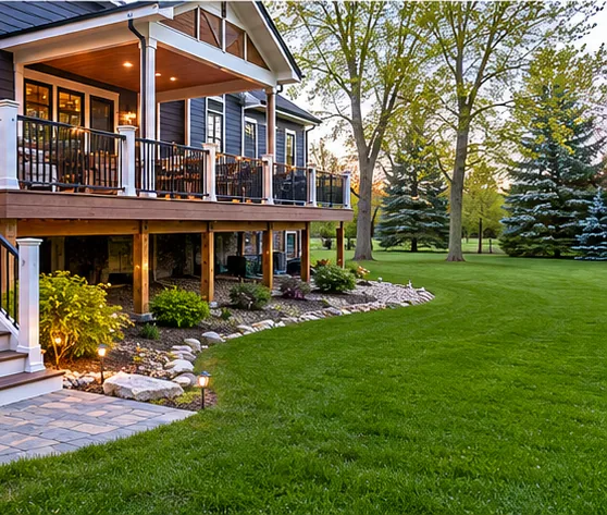 Burnsville MN home with a large rear deck and backyard