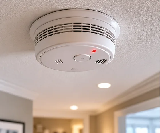 Ceiling-mounted smoke and carbon monoxide detector verified