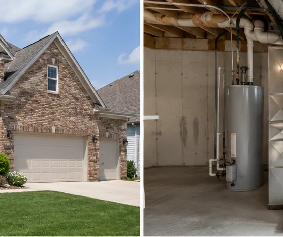 Burnsville MN home inspection showing a 1970s split-level home with staggered floor levels and an attached garage